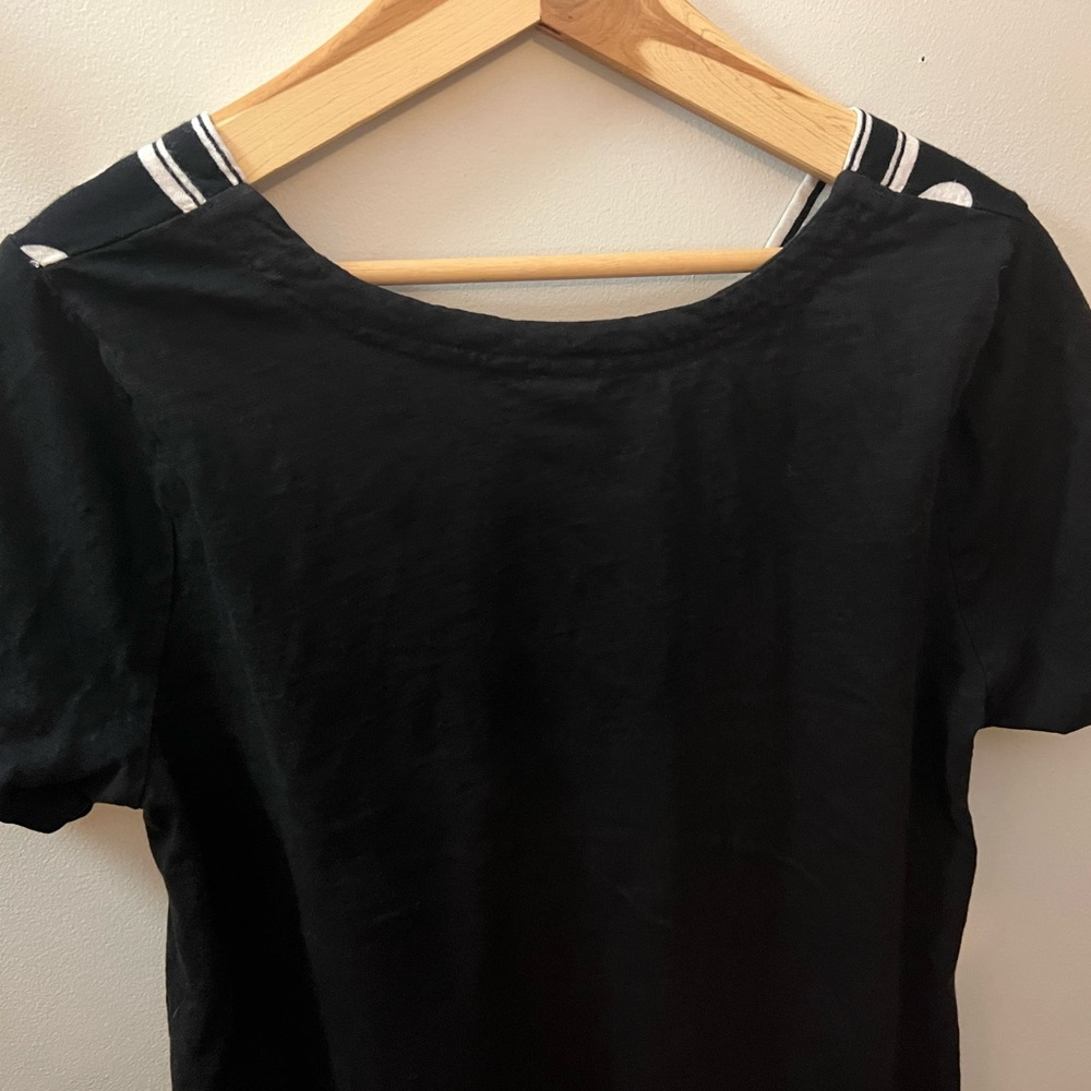 Anthropologie Akemi + Kin Black White Polka Dot Sherburne Top - Picture 5 of 8